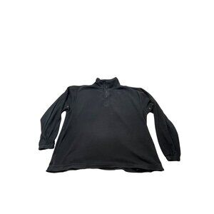 Tri-Mountain Mens Large Black 1/4 Zip Fleece Pullover Polyester Vented RN 88051